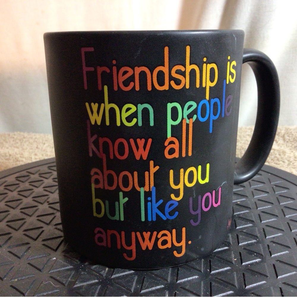 Quotable Mugs FRIENDSHIP Black Multicolor Lettering 2010 Ceramic Coffee/Tea Mug